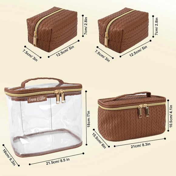 Travel Toiletry Bags for Women, 4 Piece Waterproof Cosmetic Case, Set, Pouch Mak - Picture 6 of 7